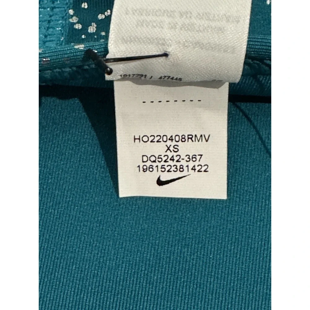 NIKE Swoosh Sports Bra. Teal & Grey/Silver. Size XS . Orig. $52. NEW With Tags